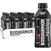 BODYARMOR Sports Drink Sports Beverage, Blackout Berry, Coconut Water Hydration, Natural Flavors With Vitamins, Potassium-Packed Electrolytes, Perfect For Athletes, 16 Fl Oz (Pack of 12)