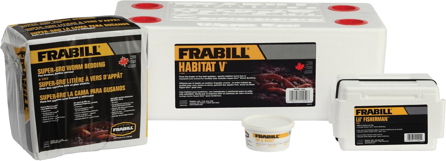 Frabill Habitat Deluxe Worm Storage Kit, White, One Size (1051) : Ice Fishing Spearing Equipment : Sports & Outdoors