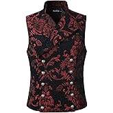 DarcChic Mens Tapestry Double-breasted Vest Waistcoat Gothic Aristocrat Steampunk Victorian