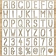 SHYJSHYJ 3 INCH 42 Pcs Alphabet Letter Stencils, Reusable Interlocking Templates Symbol Numbers Stencils Kit for Painting Inspirational Quotes Signs on Wood, Wall, Trash, Board, DIY Art Craft Projects