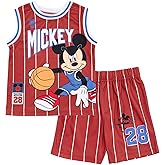 Disney Boys' Basketball Jersey & Shorts Set – Athletic Outfit for Toddlers & Big Kids (2T-10/12)