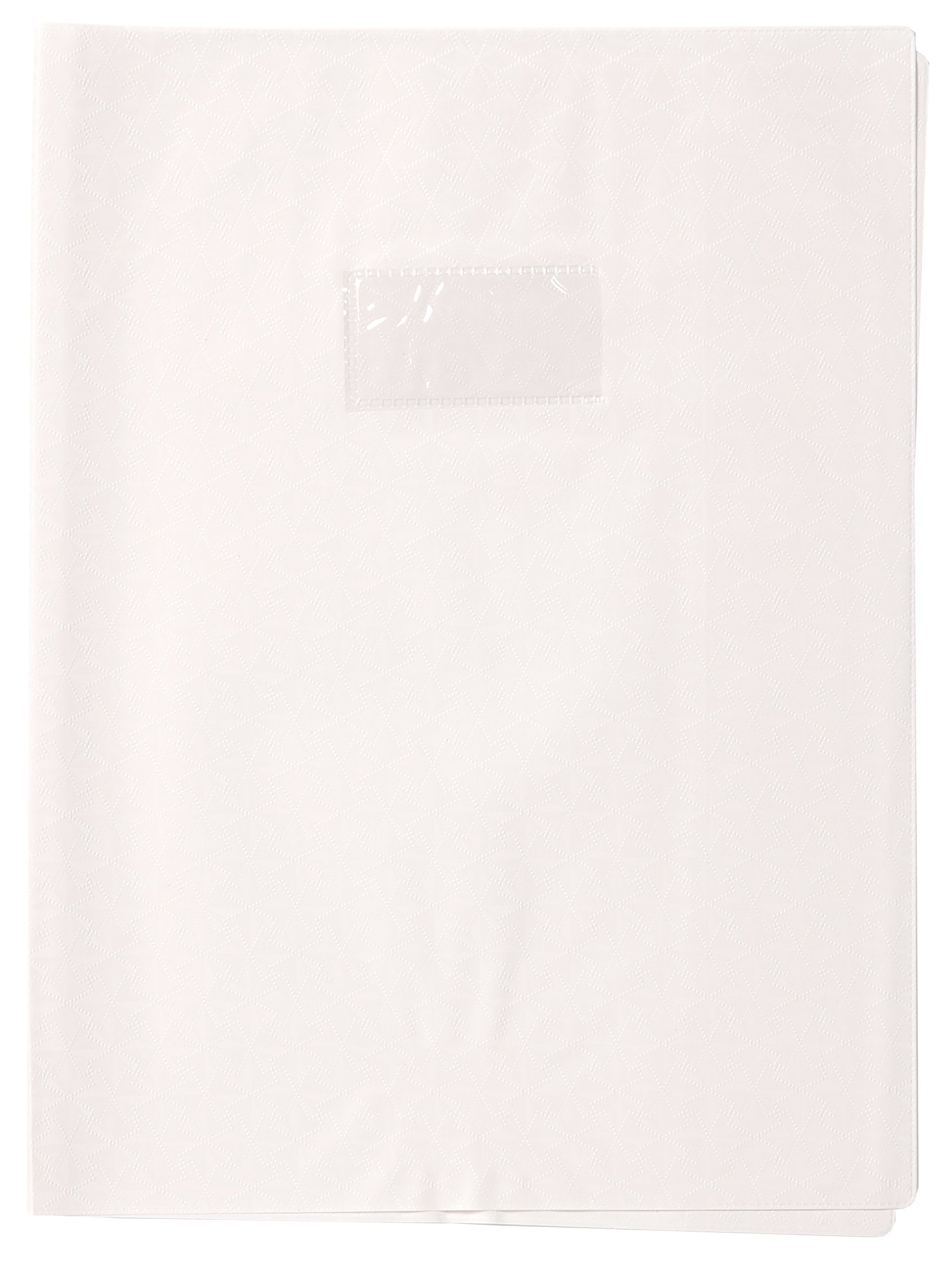 Calligrapher 72027C - Grain Diamond Notebook Protector White - Dimensions: 17x22 cm - 18/100th with Label Holder - Opaque PVC - Manufactured in France