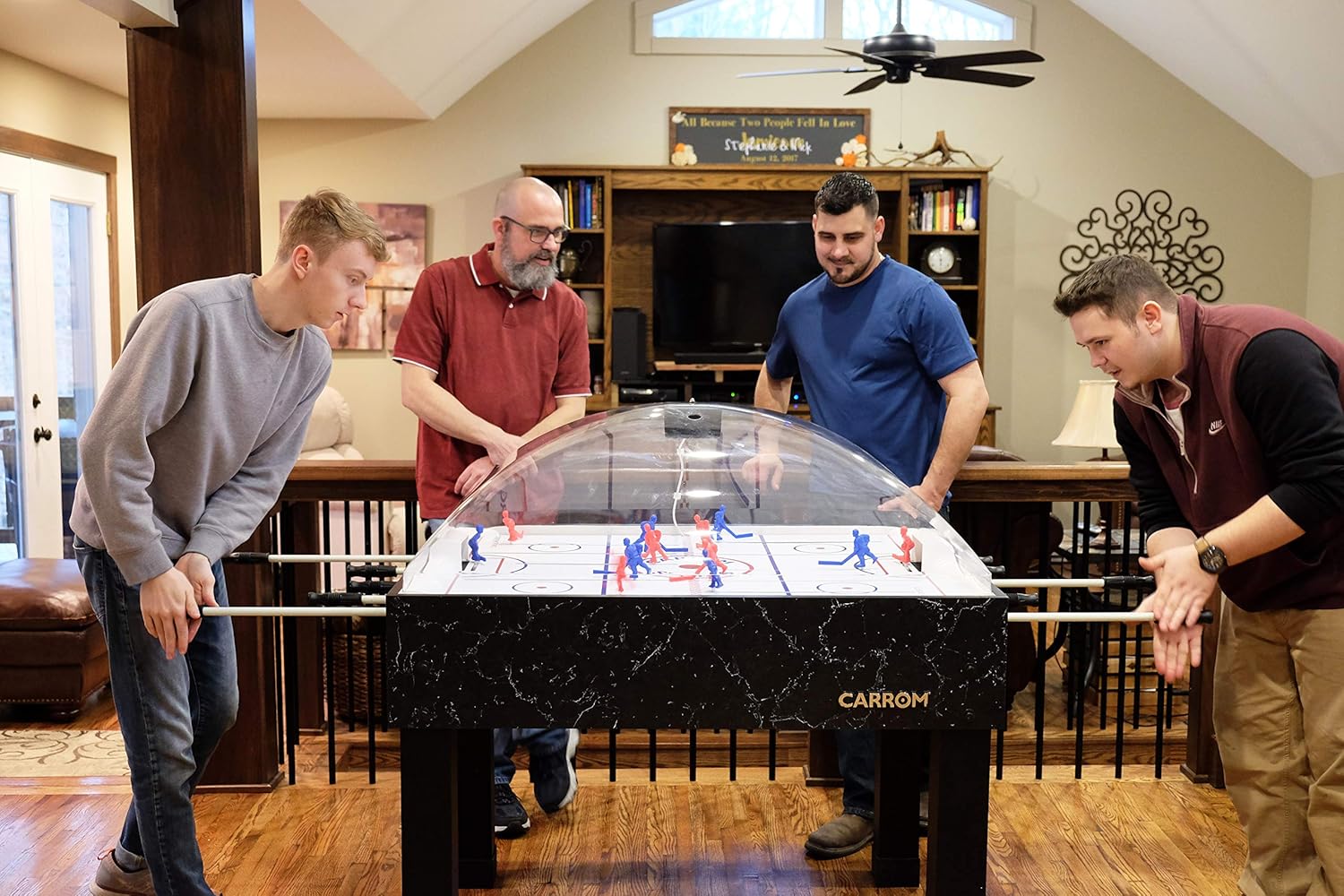 Amazon Com Carrom 415 Super Stick Hockey Table Sports Outdoors