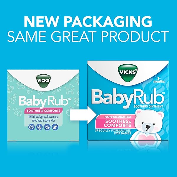 VICKS BABYRUB CHEST RUB OINTMENT WITH SOOTHING ALOE, EUCALYPTUS, LAVENDER, AND ROSEMARY, FROM THE MAKERS OF VAPORUB, 1.76 OZ