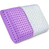 OMEO Lavender Cooling Memory Foam Bed Rest Pillows, Ventilated Memory Foam Cooling Pillow for Stomach, Back and Side Sleeper Support, Washable Removable Cover Sleeping Pillows, 24" x 16"
