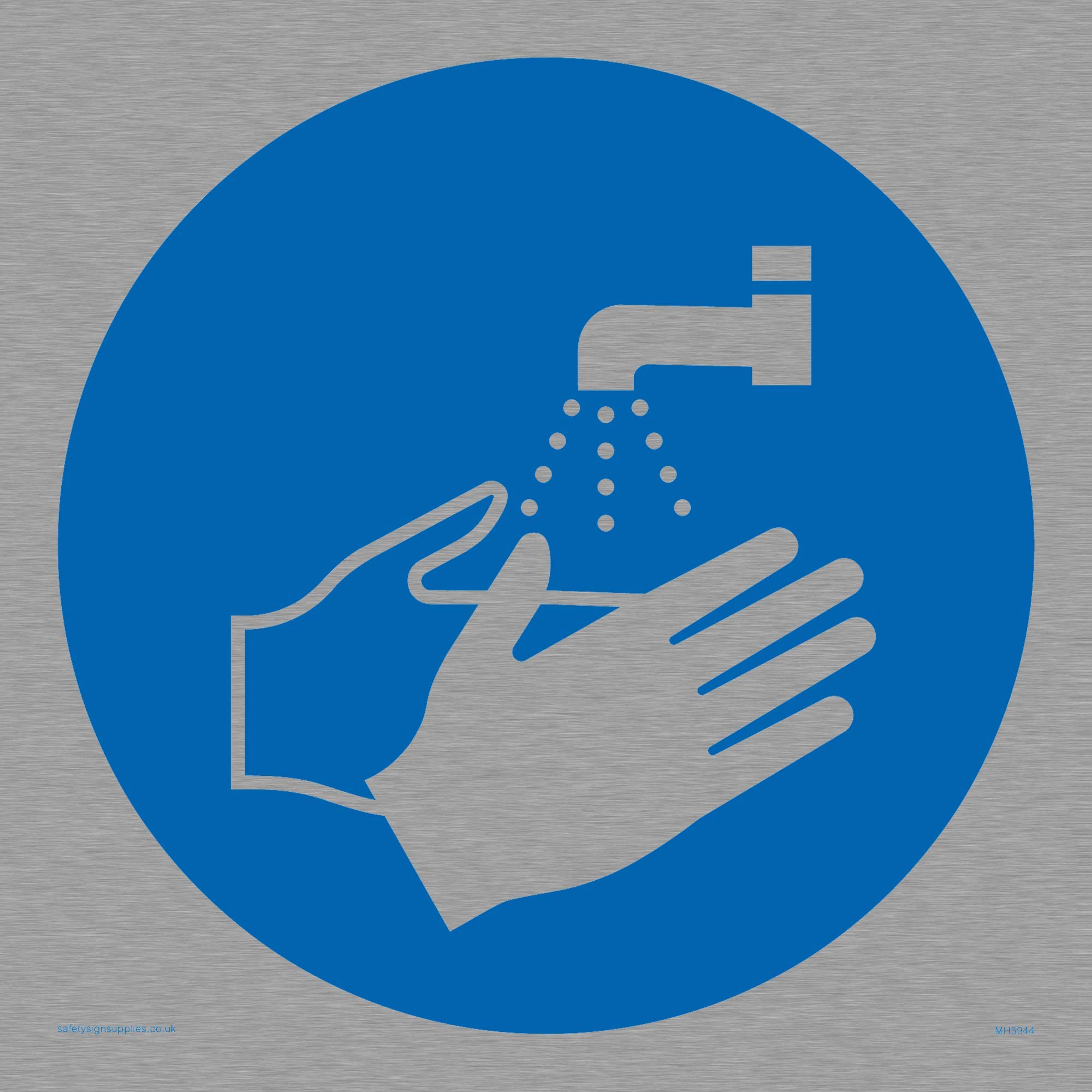 Hand wash symbol sign - Stainless Steel 1mm