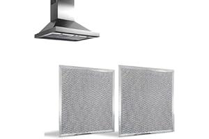 ULVEOL Set of 2 Aluminum Range Hood Filters 8 1/4” x 10” - Grease Filters for Range Hood - Camper Metal Tiny House - Hoods Stove Vent Filter or Kitchen Exhaust Fan Cover - Replacement Parts Oven Filter