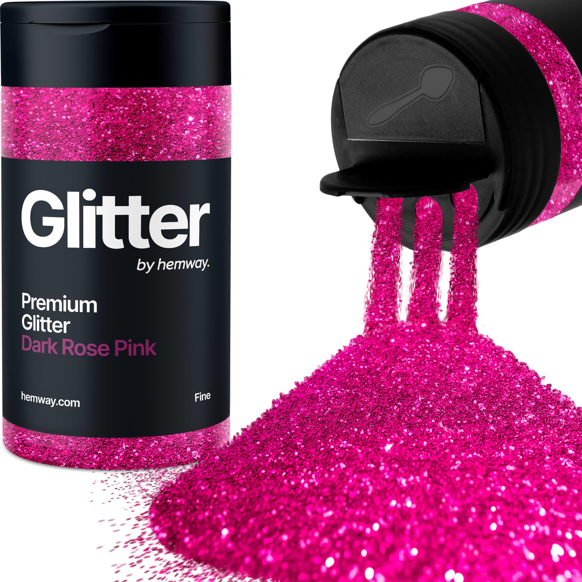 Dark Rose Pink Glitter Shaker, 130g Fine Glitter, Crafts 1/64" Metallic Flake Dark Rose Pink Sequins, Resin & Epoxy Crafts, Decorating, Halloween, Christmas Nail, Face, Hemway