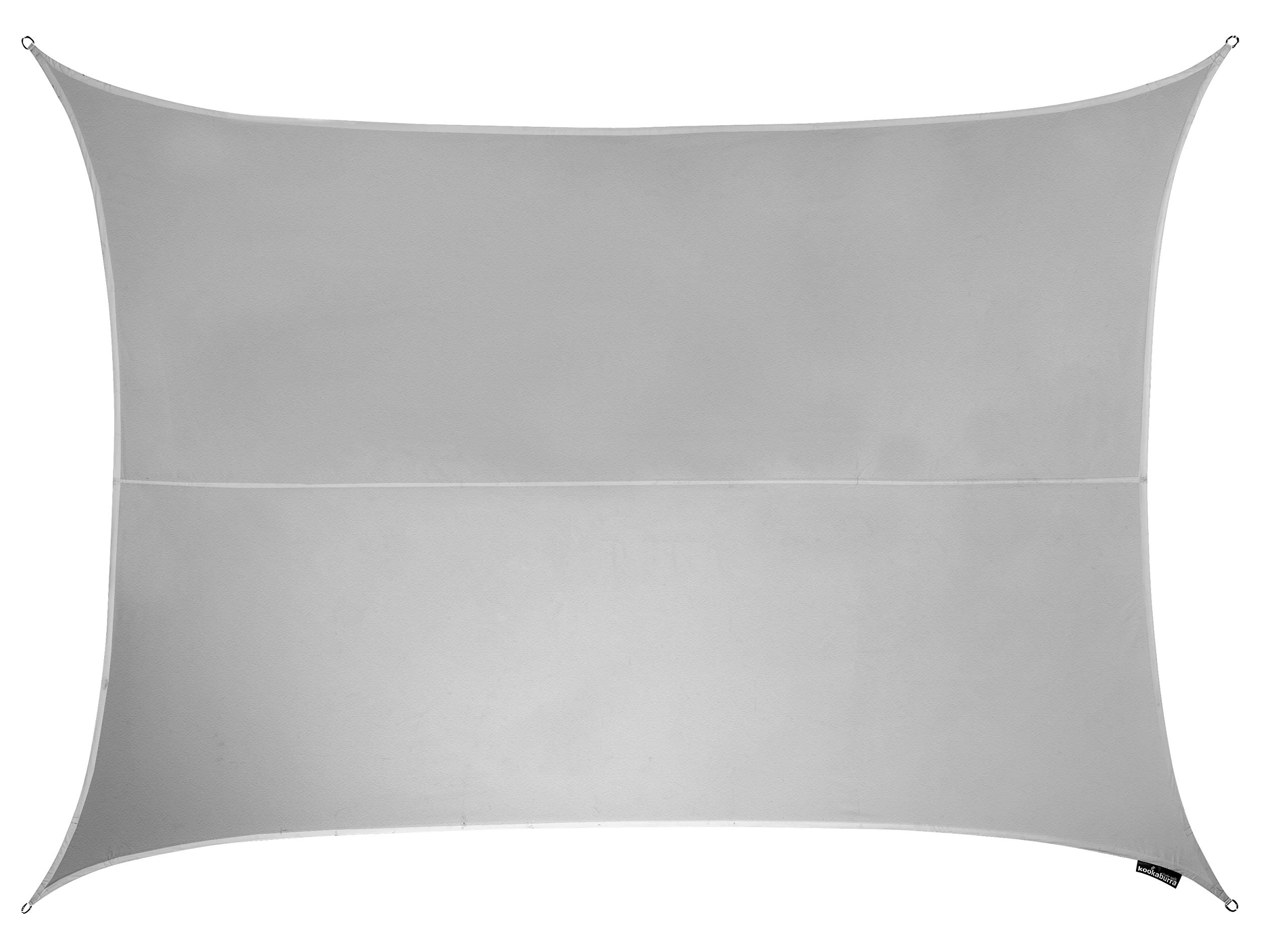 Kookaburra Waterproof Garden Sun Shade Sail Canopy in Silver 98% UV Block (4m x 3m Rectangle)