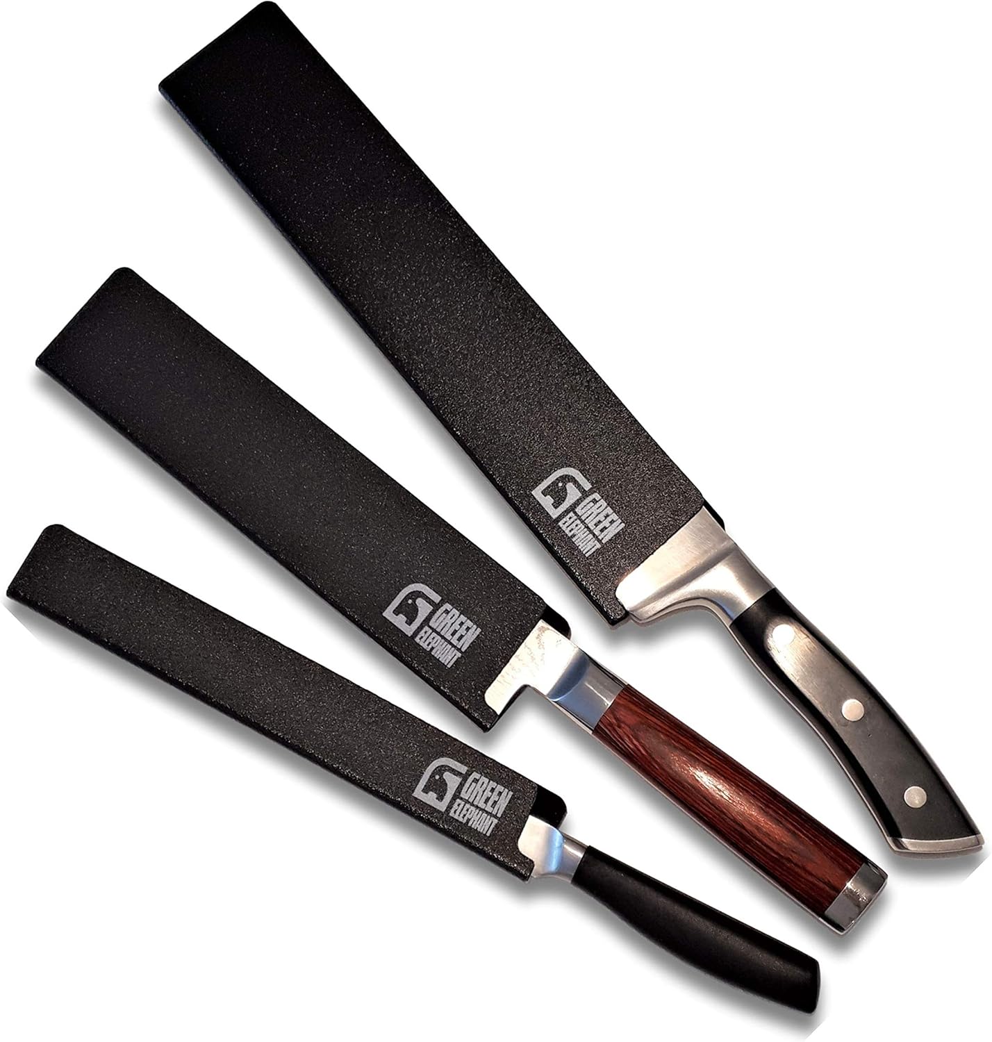 3 XL-Size Knife Covers or Sleeves To Keep Knives Sharp & Fingers Safe at Home or On The Go by Green Elephant (Knives Not Included): Kitchen & Dining