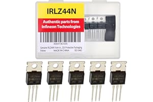 EEEEE Genuine IRLZ44N from Infineon Technologies 0.022Ω RDS(ON), 2V Threshold Voltage Logic Level Mosfet 47A 55V Pack of 5pcs in (ESD) Protective Packaging TO-220 IRLZ44 IRLZ44NPBF