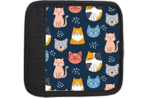 TPOAEL 2 Pack Luggage Handle Wrap Travel Tags - Set of Luggage Tags for Suitcases, Identifiers, Marker, and Handle Covers - Cruise Accessories and Travel Gifts（Cute Colorful Cat