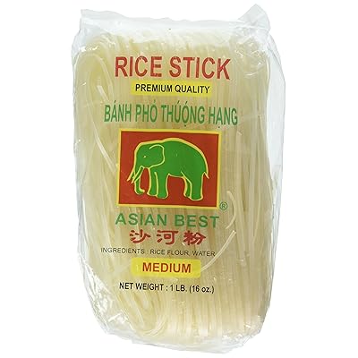 Asian Best Premium Rice Stick Noodle Medium, 16oz (3 Pack)