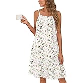 SWOMOG 100% Cotton Nightgowns for Women Lace Sleeveless Sleep Dress Victorian Sleepshirt Button Strap Night Gown