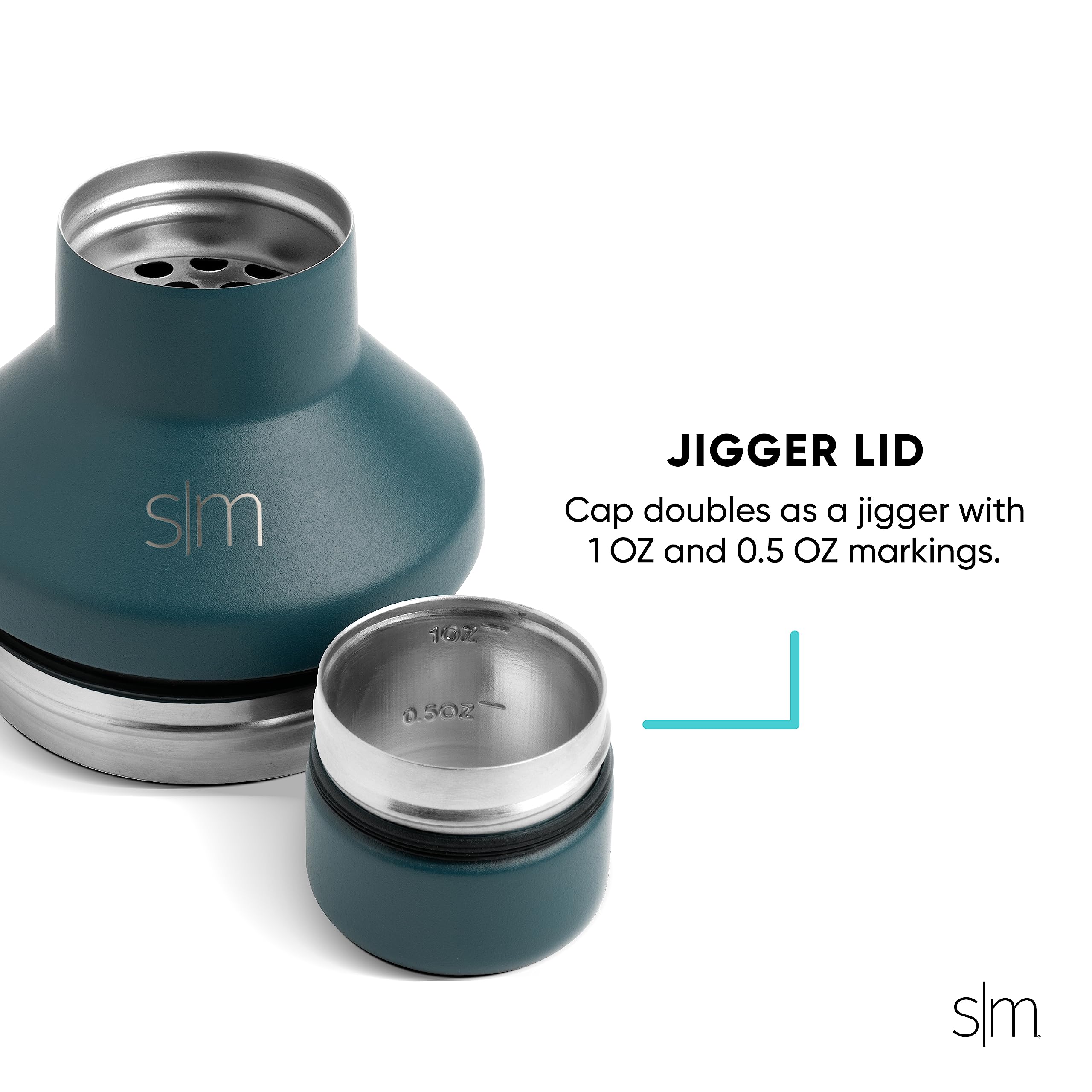Simple Modern Cocktail Shaker Set with Jigger Lid | Stainless Steel Boston Shaker Insulated Martini Mixer for Mocktails | Gifts for Men Women Him Her | Classic Collection | 20oz | Metallic Copper
