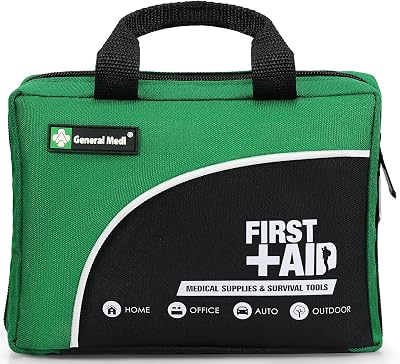 General Medi 160 Piece Compact First Aid Kit Bag Green