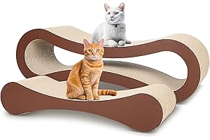 FluffyDream 2 in 1 Cat Scratcher Cardboard, Cat Scratching Board Furniture Protector, Cat Scratching Post, Cat Beds for Indoor Cats, Infinity Shape, X-Large