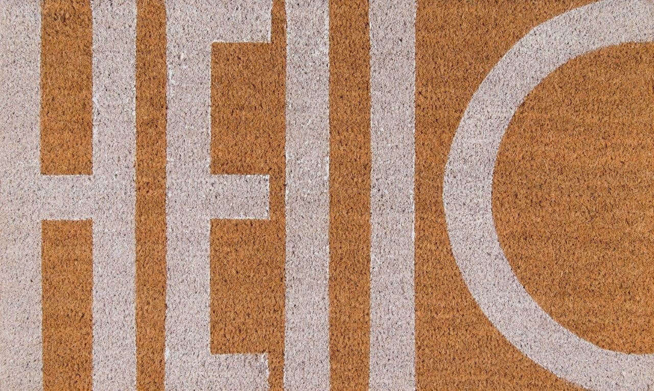 NovogratzNovogratz by Momeni Novogratz Aloha Collection Hello Doormat, White, 1'6" x 2'6", White