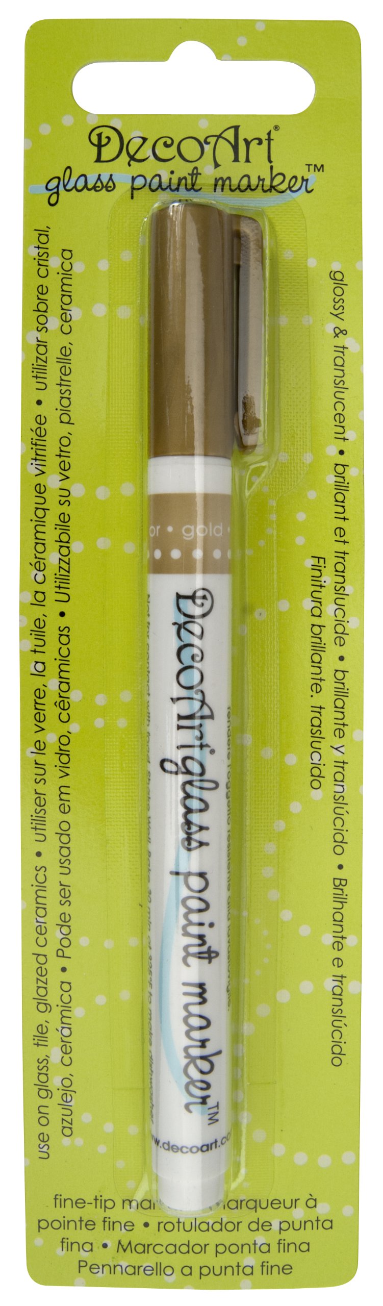 Deco Art Gold-Glass Paint Marker, Acrylic, Multicolour, cm