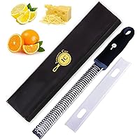 Integrity Chef PRO Citrus Zester and Cheese Grater - Premium Non-Slip Grip Handle, Dishwasher Safe Lemon Zester - Parmesan, G