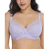 HSIA Minimizer Bra for Women - Plus Size Full Coverage Lace Bra with Underwire, Non Padded