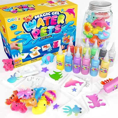 Conjunto Aqua Gelz, Brinquedo de Gel Mágico de Água 3D DIY, Jogo de Kit de Gel Mágico com 12 Cores e 12 Moldes, Brinquedo Criativo Presente para Crianças, Jogo Educativo STEM para Crianças 4-6, 4-8 8-12