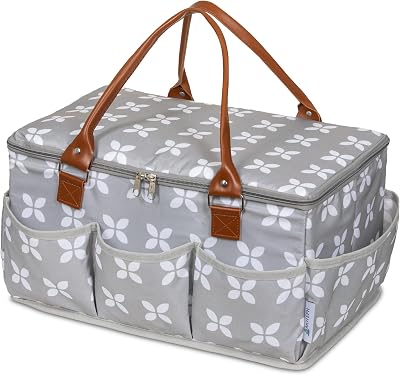 Moteph Extra Large Diaper Caddy Craft Organizer with Zip Top Cover