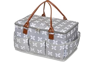 Moteph Extra Large Diaper Caddy, Craft, Toy Organizer with Zip-Top Cover with Waterproof Wet/Dry Bag - Perfect for Baby Showe