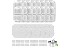 Tettie 16 Pack Dog Water Filter Replacement, Pet Water Filter Compatible with oneisall 7L/230oz/1.8G Stainless Steel Dog Water Fountain,Triple Action Pet Fountain Filters
