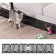 Under Couch Blocker for Toys 6" H, Plastic Under Furniture Gap Protector for Pets Blocker, Spliced Barrier to Block Cats and Dogs for Bed Sofa Clearance (Black 24 Pack 12 Feet)