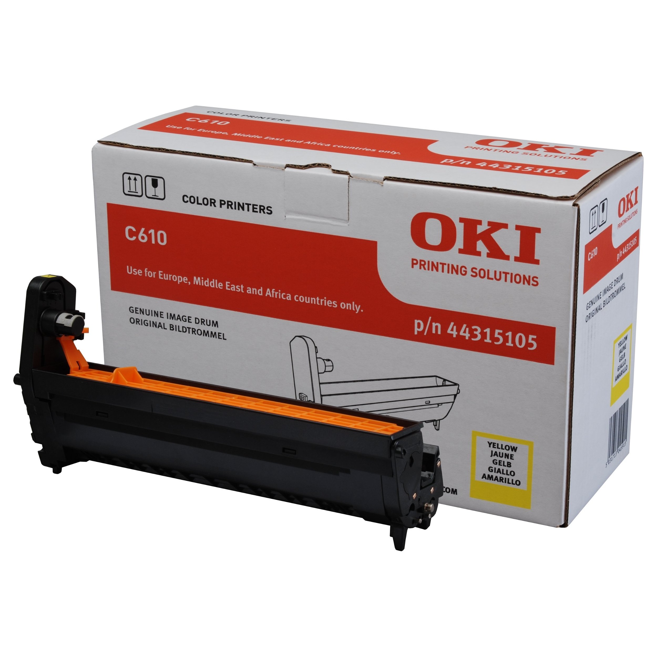 OKI C610 Laser Drum Unit Page Life 20000pp Yellow Ref 44315105