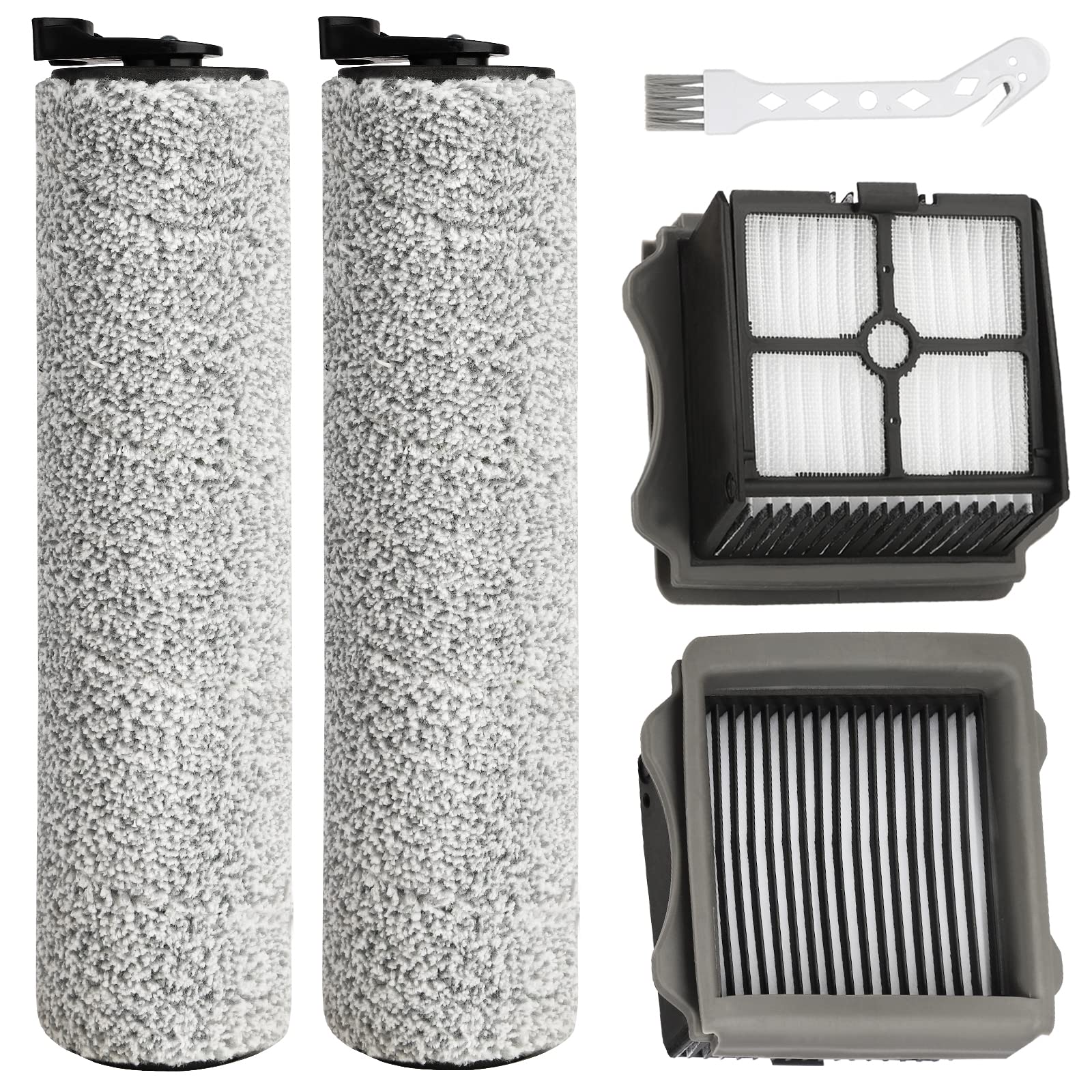 Photo 1 of Ifloor3 Roller Brush Replacement for Tineco iFloor 3 and Floor One S3 Cordless Wet Dry Vacuum Cleaner, 2 Brush Roller, 2 HEPA Filters