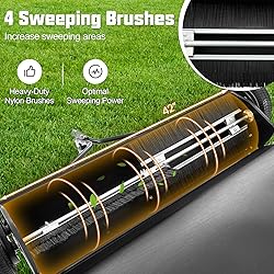 Goplus 42" Lawn Sweeper Tow Behind, Yard Sweeper