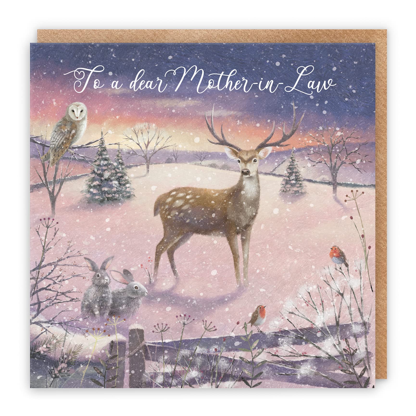 Hunts England - Mother-in-Law Christmas Card - 'The Stag' - To A Dear Mother-in-Law - Card - Milo's Gallery Collection - Christmas Wording Inside