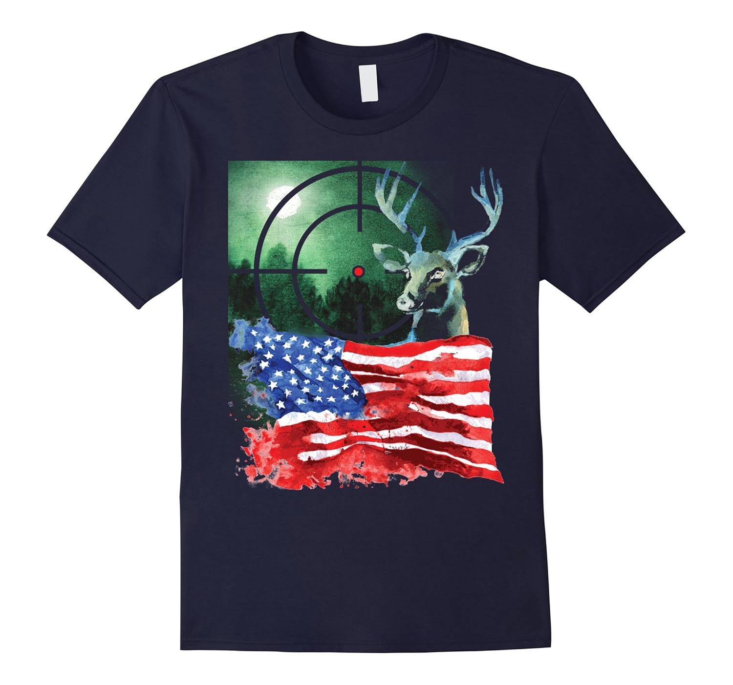 Deer Hunting Flag T-shirt Gift-Rose