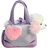 Aurora® Fashionable Fancy Pals™ Trendy Sparkle Purple™ Stuffed Animal - Plush with Stylish Purse for Dress Up Fun - Perfect for Kids 3+ Years, Costumes, and Birthdays - 7 Inches