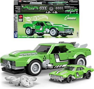 Hot Wheels Custom '68 Camaro Speed Series, 289 peças, detalhes realistas e autocolantes para personalização, para colecionadores adultos e rapazes e raparigas a partir dos 10 anos, JFT17