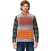 ORORO Men's Lightweight Heated Sweater Fleece Vest with USB-C Rechargeable Battery, Heated Recycled Fleece Vest