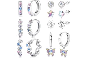 Jstyle Earrings for Girls Hypoallergenic Hoops Earrings for Teens Surgical Stainless Steel Earrings for Little Girls Screw Back Studs Earrings for Toddlers Cute Earrings Jewelry for Kids