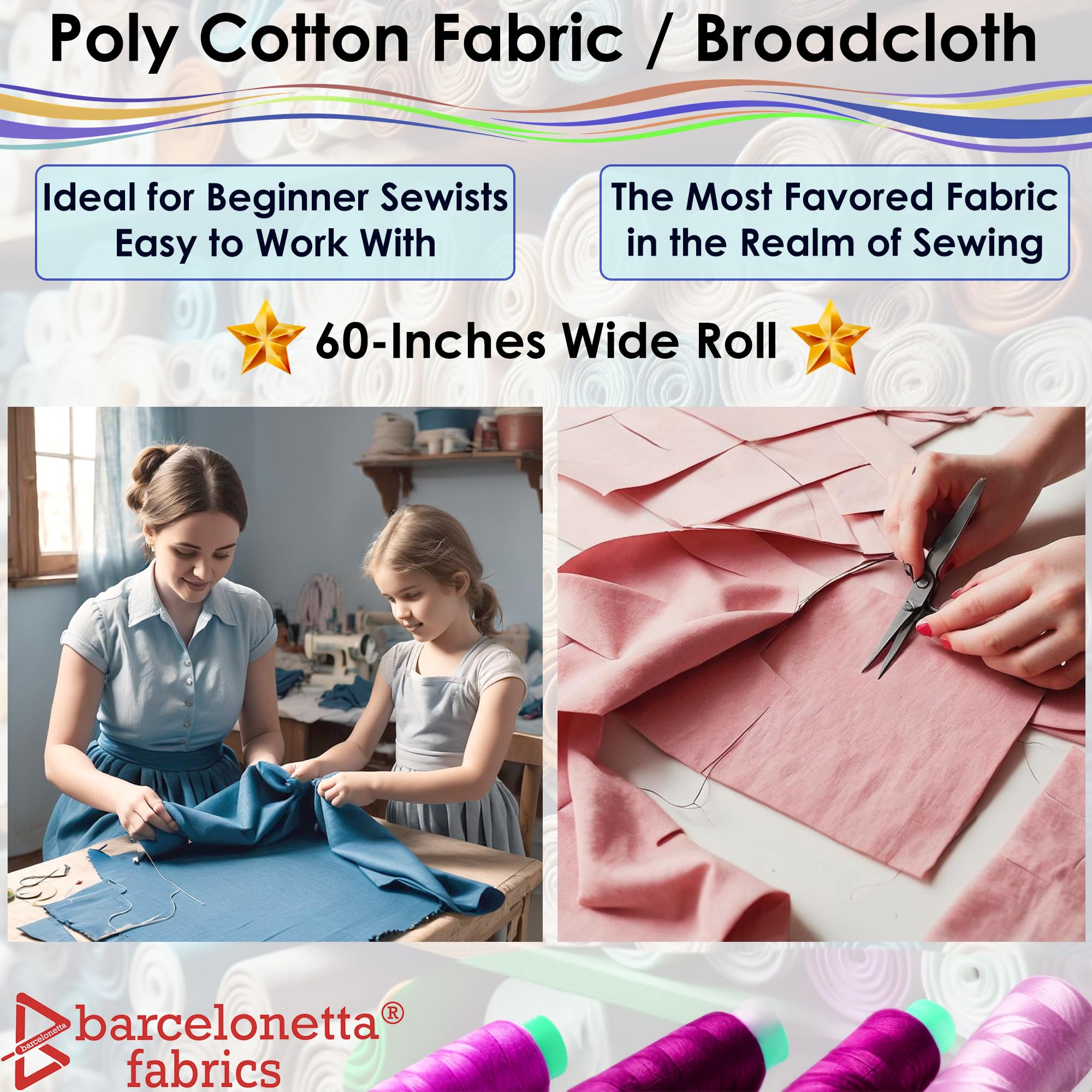 Barcelonetta | Poly Cotton Fabric for Sewing