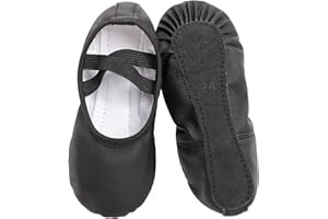 tanzdunsje Ballet Shoes Girls Leather Ballet Dance Slipper Full Leather Sole Ballet Flats for Kids Toddler Child Women Adults