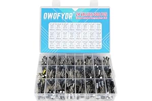 500-Piece Electrolytic Capacitor Assortment Kit – 24 Values (0.1μF–1000μF, 10V/16V/25V/50V) – Ideal for DIY Projects, Electro