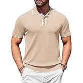 COOFANDY Men's Short Sleeve Knit Polo Shirt