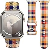 Sport Watch Band Compatible with iWatch Band 38mm 40mm 41mm Women, Soft Silicone Floral Print Sport Strap Replacement Wristbands for iWatch Series Ultra 9 8 7 6 5 4 3 2 1 SE