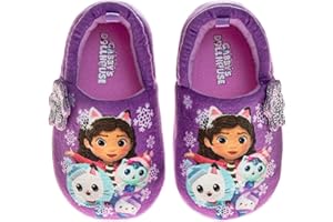 DREAMWORKS GABBY'S DOLLHOUSE Gabby's Dollhouse slippers for Kids Girls - Gabbys indoor cute house shoes Lightweight Warm Comfort plush fuzzy Kitty Cat slipper (sizes toddler/little kid)