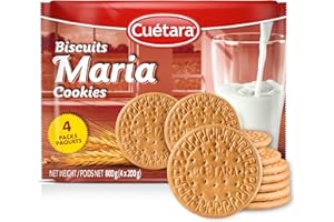 Delicious and Crunchy Maria Biscuits, Snacks for Kids by Cuetara - Cookies and Snacks Product of Portugal - 800g (4 Packs of 