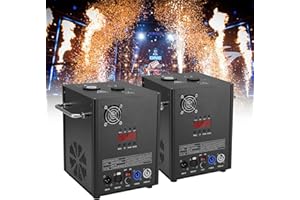 PAIDUN 2PCS Cold Effect Machine 700W Special Fountain 6–19ft Height Adjustable,with Remote Stage Light Machine, Safe & Reusablefor Wedding Party Event Church DJ Show Performance（Not Include Material）