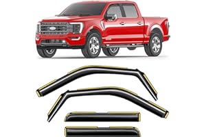 CZShiYue in-Channel Window Rain Guards Fit for Ford F150 2021-2026 SuperCrew Truck Rain Guard Extra Durable Window Deflectors Window Visor Vent Visors Vent Shades Exterior Car Accessories