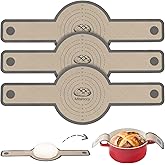 3 PCS Silicone Bread Sling for Dutch Oven Liners, Non Stick & Easy to Clean Silicone Bread Baking Mat with Extra Long Handles, Reusable Round Silicone Baking Mats to Transfer Sourdough Bread