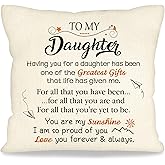 ACAROMAY Daughter My Greatest Gift for Girl Decorative Throw Pillow Cover Gift for Daughters Christmas Birthday Gift Pillow 18x18 inches (Daughter)